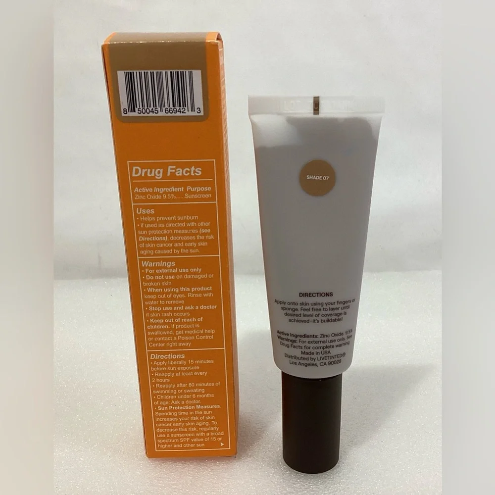 Live Tinted Shade 07 Skin Tint Hueguard Tint SPF 50  1.35 Fl.oz. / 40 ml